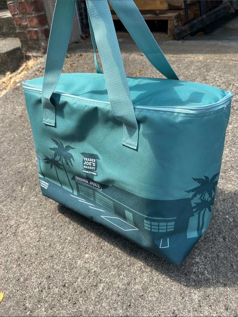 Trader Joe's Large Reusable Insulated Tote Bag - Teal (NWOT) - Picture 2 of 4